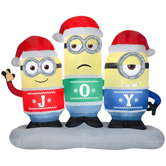 5ft. Airblown&#xAE; Inflatable Christmas Minion Joy Collection Scene